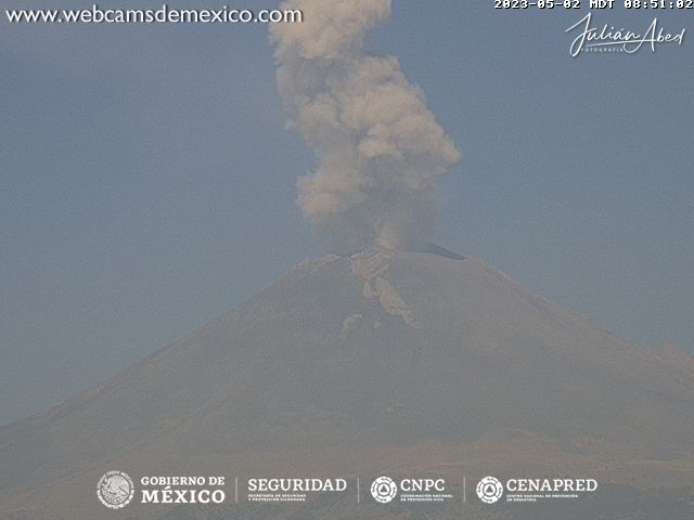 Emiten alerta por caída de ceniza en Ciudad de México. Foto de Webcams de México