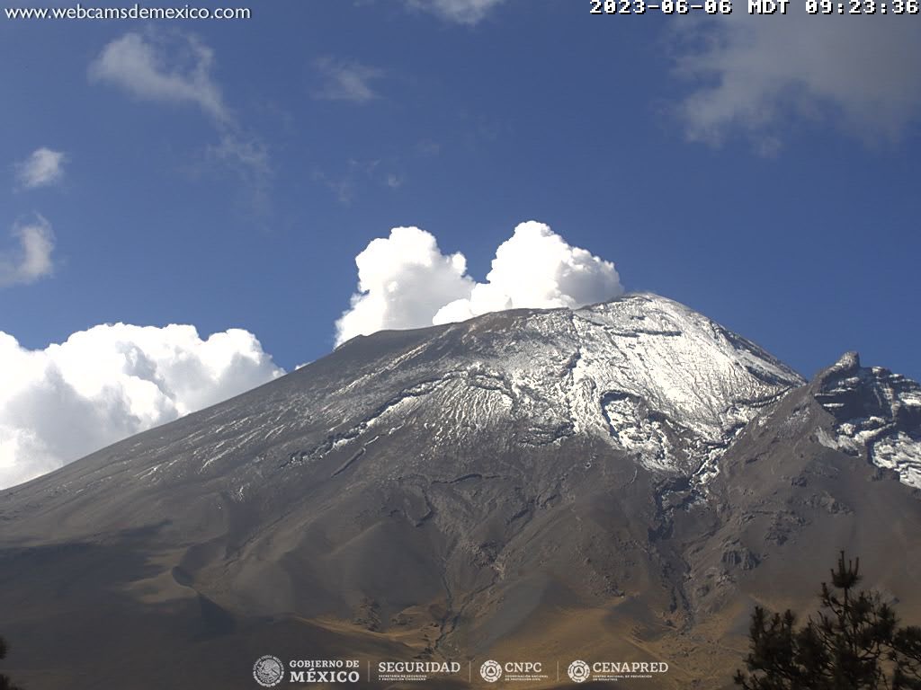 Semáforo de Alerta Volcánica vuelve a Amarillo Fase 2. Foto de Webcams de México